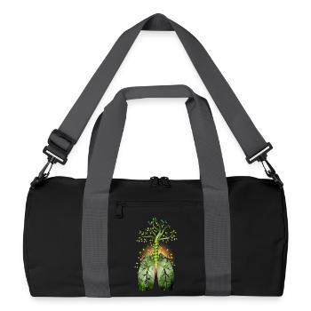 La forêt, le poumon vert. Arbre avec poumon - Sac de sport recyclé - noir/gris graphite - Devant
