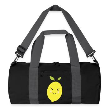 Citron, Citron vert, Citron vert, Fruits, Fruits, Végétalien - Sac de sport recyclé - noir/gris graphite - Devant