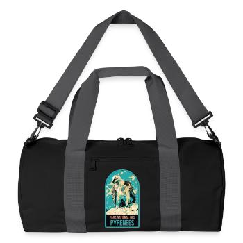 Bartgeier Pyrenäen-Nationalpark: majestätische Fauna - Recycelte Duffel Bag - Schwarz/Graphitgrau - Vorne
