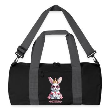 Reine des lapins mignons - Sac de sport recyclé - noir/gris graphite - Devant