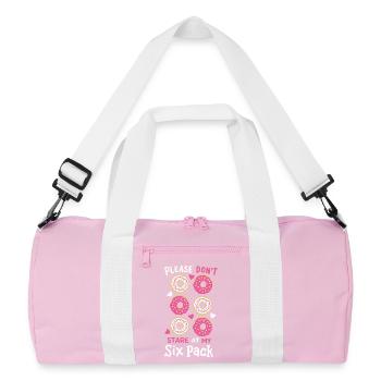 Donut Sixpack Fitness - Recycelte Duffel Bag - Rosa/Weiß - Vorne