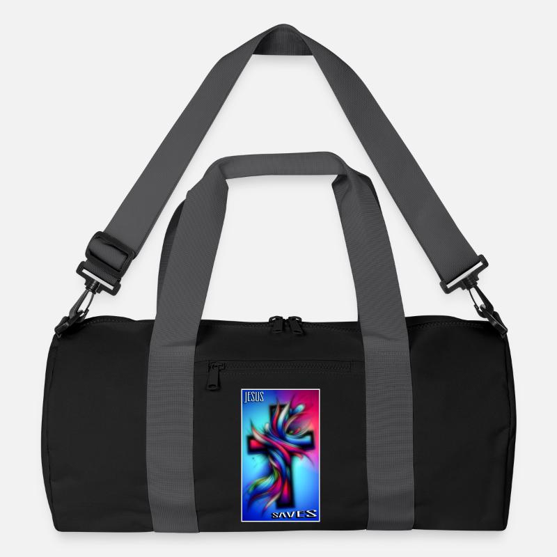 Jesus saves - Recycelte Duffel Bag - Schwarz/Graphitgrau