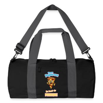 Caricature de pizza au pepperoni en colère - Sac de sport recyclé - noir/gris graphite - Devant
