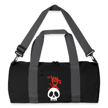 Demon on a Skull - Recycled Duffel Bag - black/graphite grey - Front