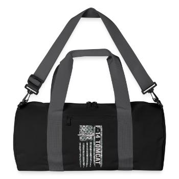 F-14 Tomcat American Flag Military Camouflage - Recycled Duffel Bag - black/graphite grey - Front