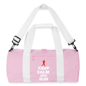 RESTE CALME ET COURS ! POUR LES JOGGEURS ET LES MARATHONIENS w - Sac de sport recyclé - rose/blanc - Devant
