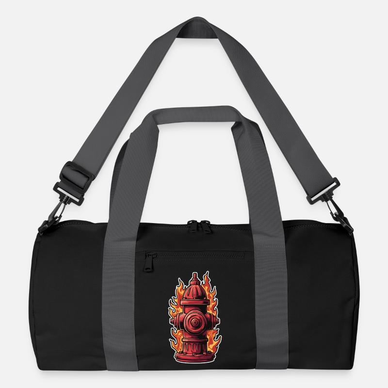 Fire Brigade Dad T-Shirt Gift Fire Brigade Fire Hydrant - Recycled Duffel Bag - black/graphite grey