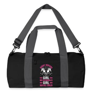 Steckenpferd Hobbyhorse Hobby Horsing - Recycelte Duffel Bag - Schwarz/Graphitgrau - Vorne