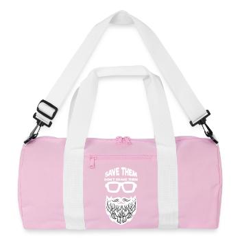 Beard Hairstyle Beard Shaving Beard Growth Statement - Recycled Duffel Bag - pink/white - Front