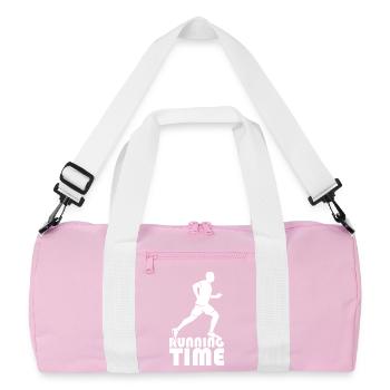 running time Symbol Logo icon Grafik Illustration - Recycelte Duffel Bag - Rosa/Weiß - Vorne