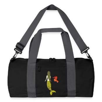 Mermaid date with seahorse - Recycled Duffel Bag - black/graphite grey - Front