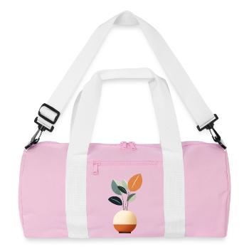 Minimalistische Blumen - Recycelte Duffel Bag - Rosa/Weiß - Vorne