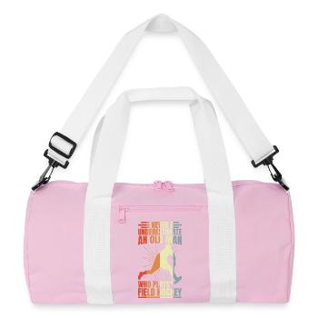Hockey Grandfather - Recycled Duffel Bag - pink/white - Front