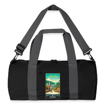 Medellin Kolumbien Retro Classic Design - Recycelte Duffel Bag - Schwarz/Graphitgrau - Vorne