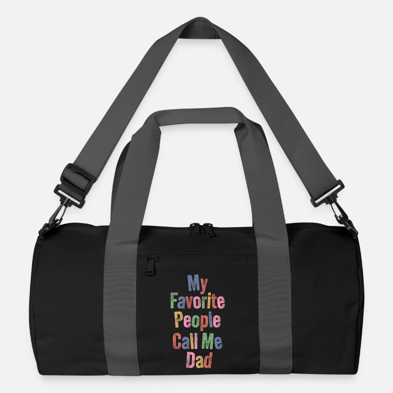 Lieblingsmenschen nennen mich Dad – Vatertagsshirt - Recycelte Duffel Bag - Schwarz/Graphitgrau