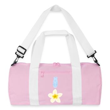 Cigale et fleur - design estival du Sud - Sac de sport recyclé - rose/blanc - Devant
