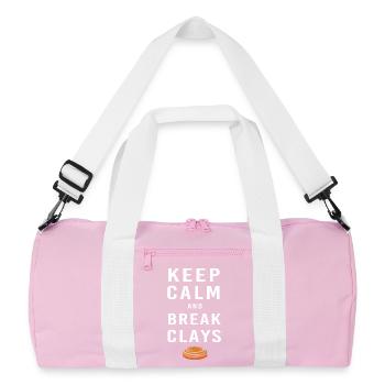 Schützenkönig Tontauben Scheiben Schützenfest - Recycelte Duffel Bag - Rosa/Weiß - Vorne