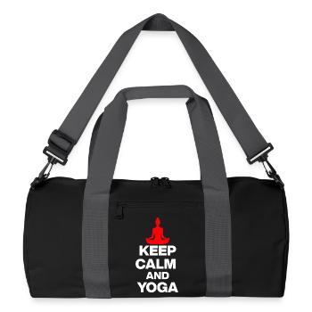 KEEP CALM AND YOGA! RETREAT BREATHWORK RELAX white - Recycled Duffel Bag - black/graphite grey - Front