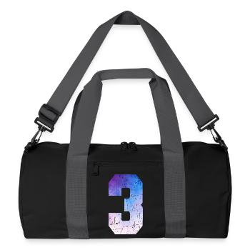 Ausgabe 3 – 3-jähriges Jubiläumsgeschenk - Recycelte Duffel Bag - Schwarz/Graphitgrau - Vorne