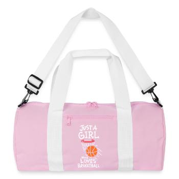 Juste une fille qui aime le basket - Sac de sport recyclé - rose/blanc - Devant