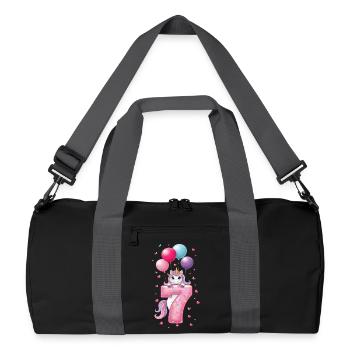 7 ans de fille adorable licorne 7e anniversaire - Sac de sport recyclé - noir/gris graphite - Devant