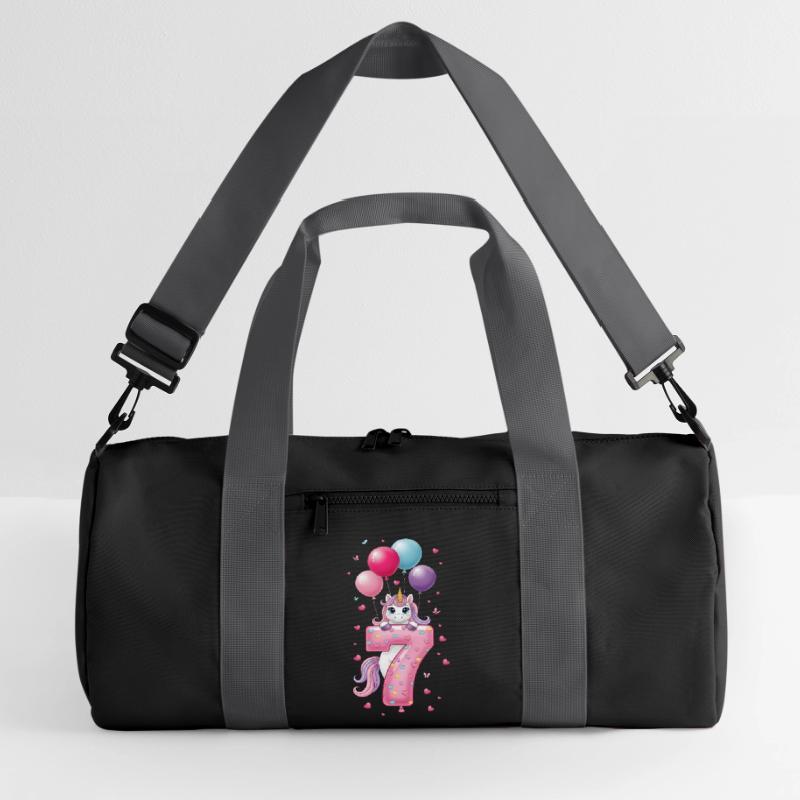 7 Jahre Mädchen Süßes Einhorn 7. Geburtstag Recycelte Duffel Bag