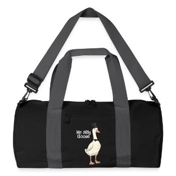 Mr Silly Goose Funny Groom Wedding Humor - Recycled Duffel Bag - black/graphite grey - Front