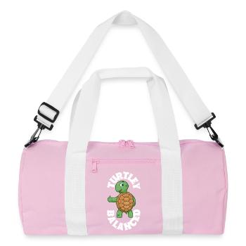 Turtle Balance - Chakra - Recycled Duffel Bag - pink/white - Front