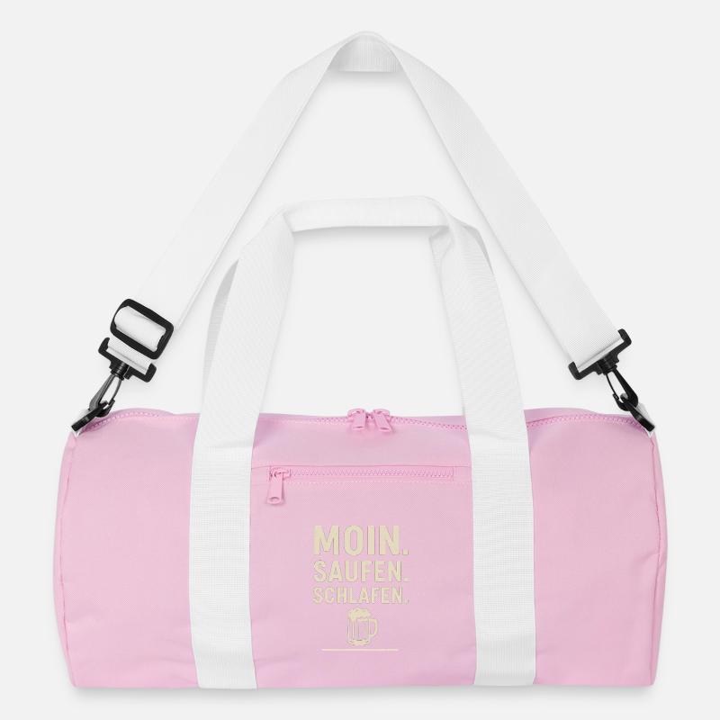 Moin, Drinking, Sleeping, Beer, Humor Recycled Duffel Bag