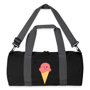 Ice Cream Ice Cream Strawberry Ice Cream - Recycled Duffel Bag - black/graphite grey - Front