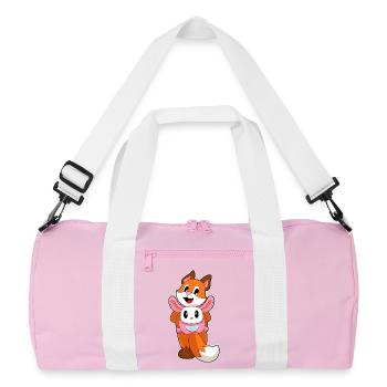 Fuchs Schüler Rucksack Schule - Recycelte Duffel Bag - Rosa/Weiß - Vorne