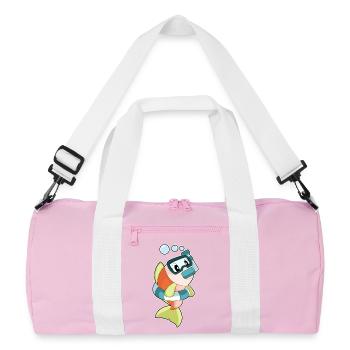 Fish Diver Snorkel Diving - Recycled Duffel Bag - pink/white - Front