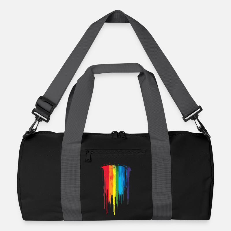 Subtle and Cool Dripping Pride Flag Rainbow Design Recycled Duffel Bag