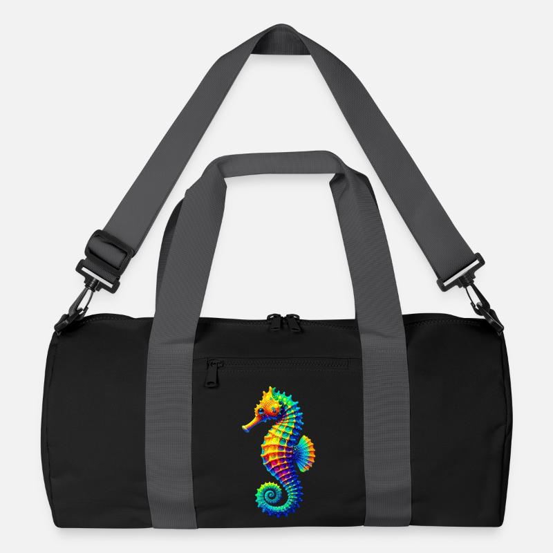 Seepferdchen - Recycelte Duffel Bag - Schwarz/Graphitgrau