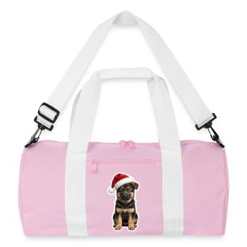 Un chiot Berger allemand fidèle en aide de Noël - Sac de sport recyclé - rose/blanc - Devant