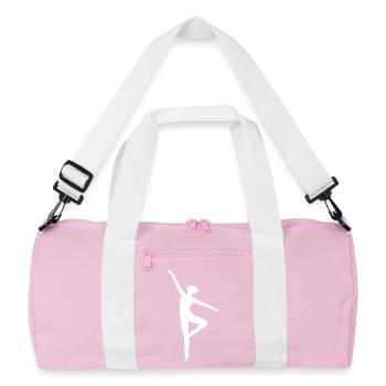 Sport Silhouetten Schatten Schattenfigur weiß - Recycelte Duffel Bag - Rosa/Weiß - Vorne