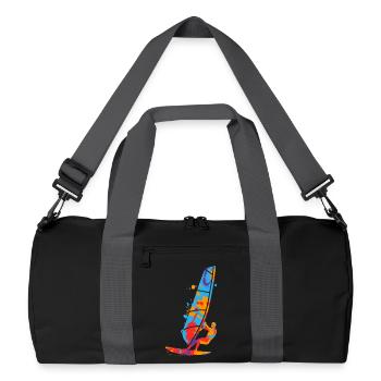 Windsurfing Colorful Windsurfer Kids Boys Windsurf - Recycled Duffel Bag - black/graphite grey - Front