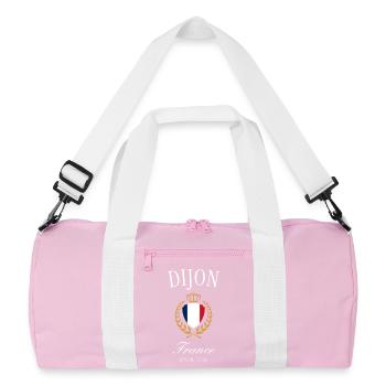 Dijon Frankreich Wappen Krone – Reise Souvenir - Recycelte Duffel Bag - Rosa/Weiß - Vorne