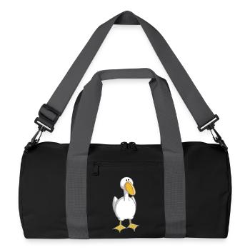 Kleine Gans - Erpel - Ente - Entchen - Gänse - Recycelte Duffel Bag - Schwarz/Graphitgrau - Vorne