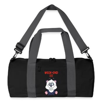 Panda on weekends - Recycled Duffel Bag - black/graphite grey - Front