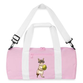Hase Ostern Pirat - Recycelte Duffel Bag - Rosa/Weiß - Vorne