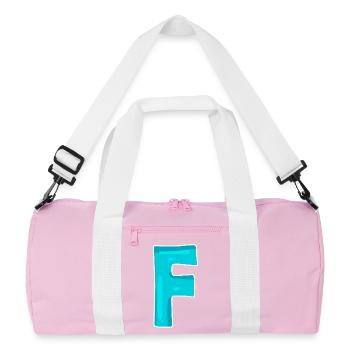 Lettre de nom F - Sac de sport recyclé - rose/blanc - Devant