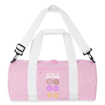 Donut Fitnessstudio - Recycelte Duffel Bag - Rosa/Weiß - Vorne