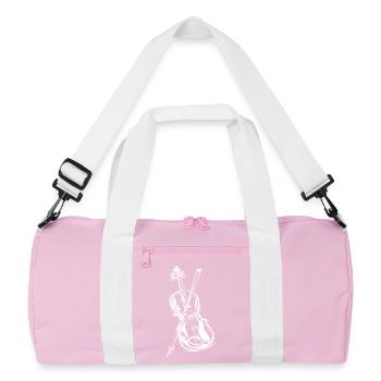 Violin Drawing - Recycled Duffel Bag - pink/white - Front