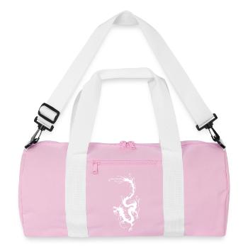 White Smoke Dragon - Recycled Duffel Bag - pink/white - Front