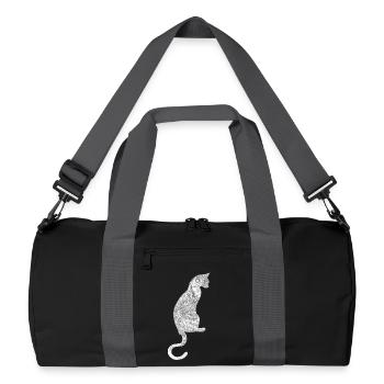 Abstract cat with spiral pattern - Recycled Duffel Bag - black/graphite grey - Front