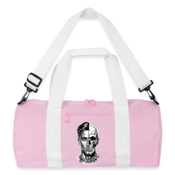 Existence Duality (be or not to be) - Recycled Duffel Bag - pink/white - Front