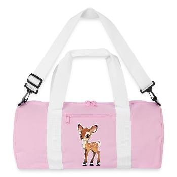 Reh - Recycelte Duffel Bag - Rosa/Weiß - Vorne