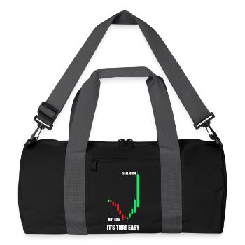 Buy low sell high Stock Market Stock Market Trader - Recycled Duffel Bag - black/graphite grey - Front