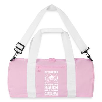 Barbecue, fête des pères, papa - Sac de sport recyclé - rose/blanc - Devant